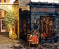 YXJ0441e impressionism street scenes shop
